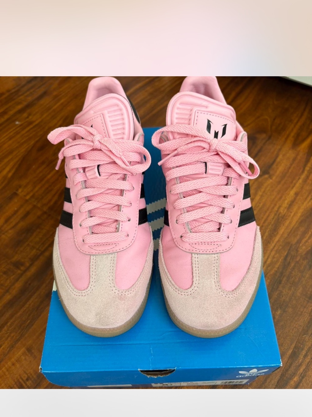 adidas Pink and Black Women's samba Messi Athletic Sneakers - Picture 5 of 5